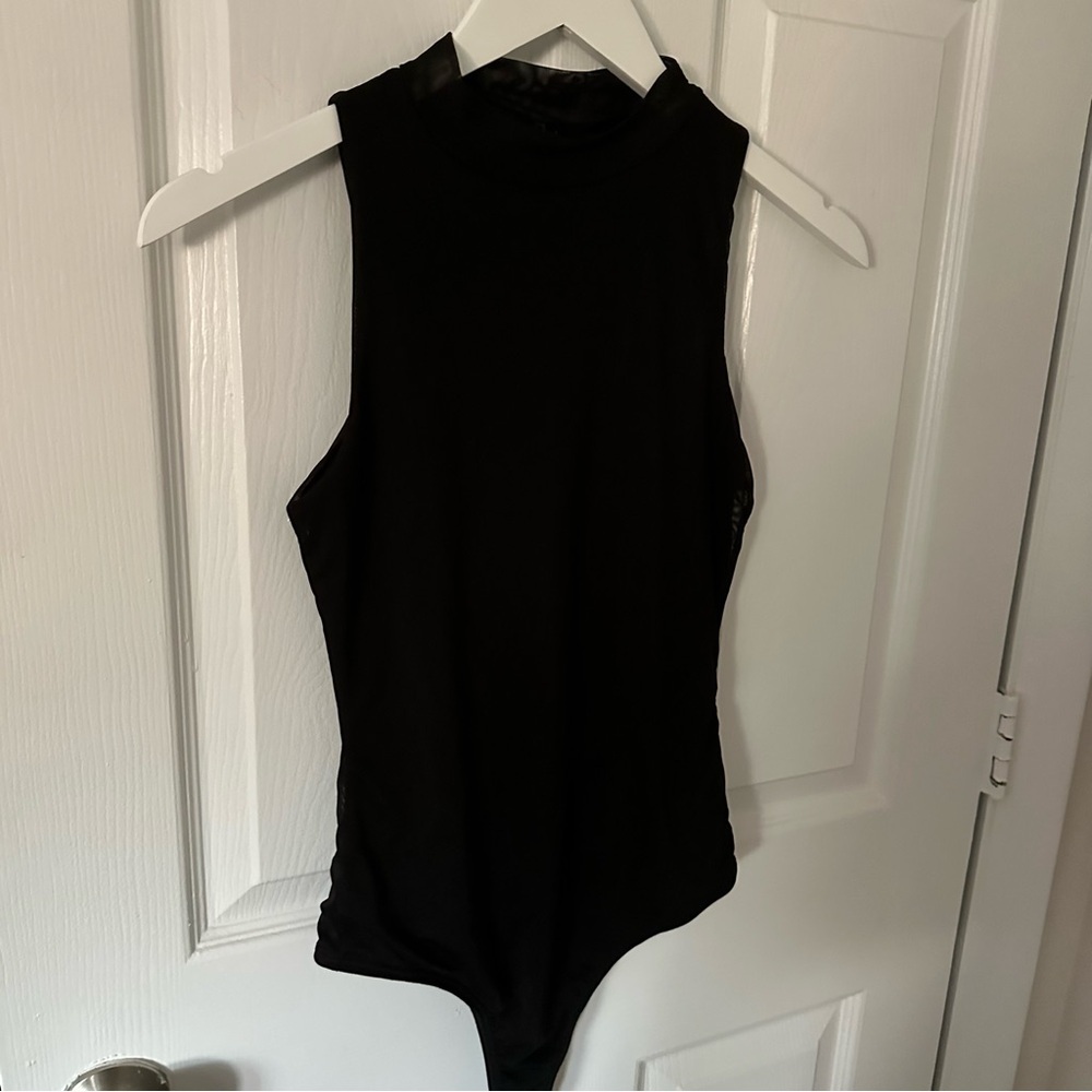 Black Sleeveless High Neck Bodysuit